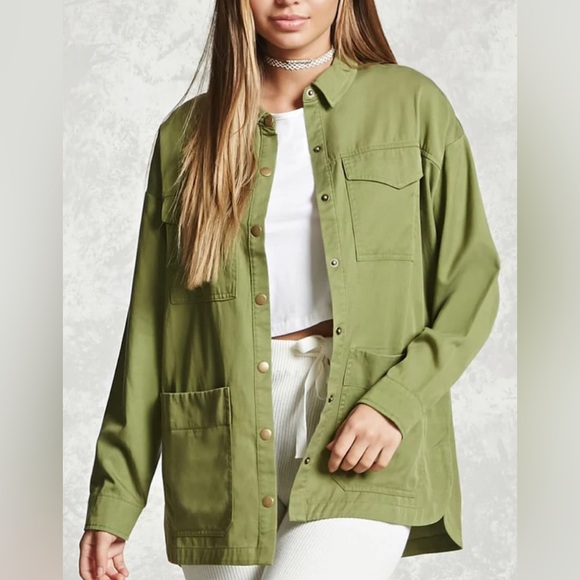 H&M Long-Sleeved “Tender Lovin’” Olive Blouse - Picture 2 of 8